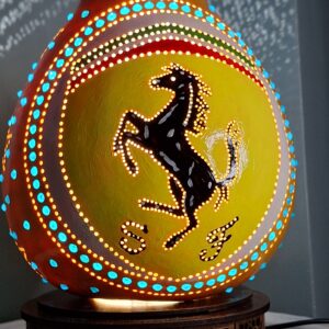 Scuderia Ferrari Logolu El İşçiliği Su Kabağı Gece Lambası