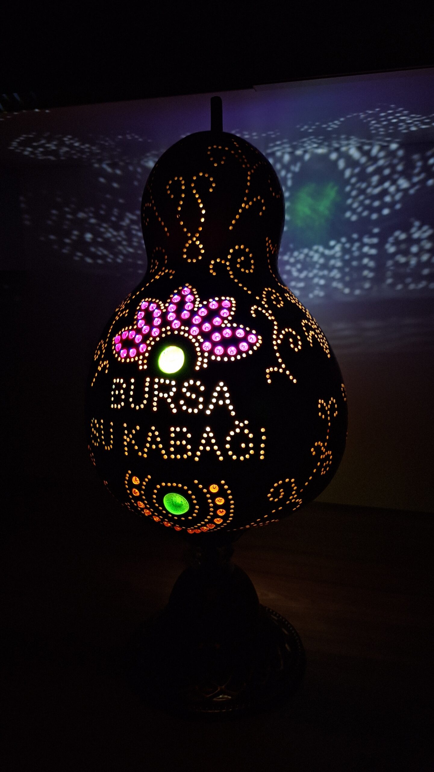 El İşçiliği Özel Tasarım Su Kabağı Masa Lambası
